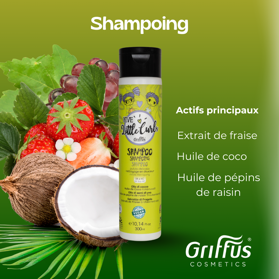 Kit Love Little Curls Griffus avec Shampooing 300ml + Après-shampooing 300ml + Crème Coiffante 300ml + Masque 250g + Spray Démêlant 240ml + Gelée Coiffante 240g