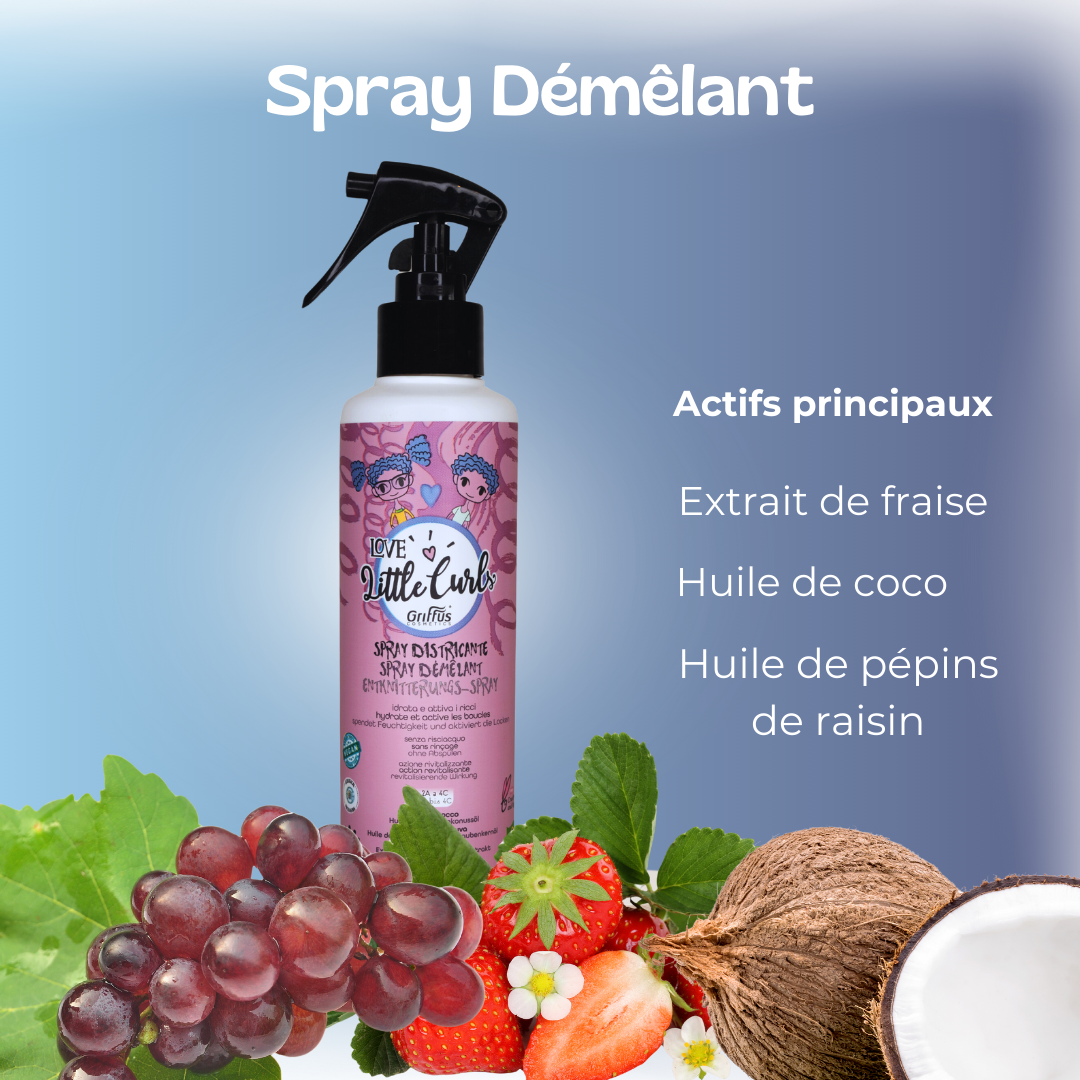 Kit Love Little Curls Griffus avec Shampooing 300ml + Après-shampooing 300ml + Spray démêlant 240ml