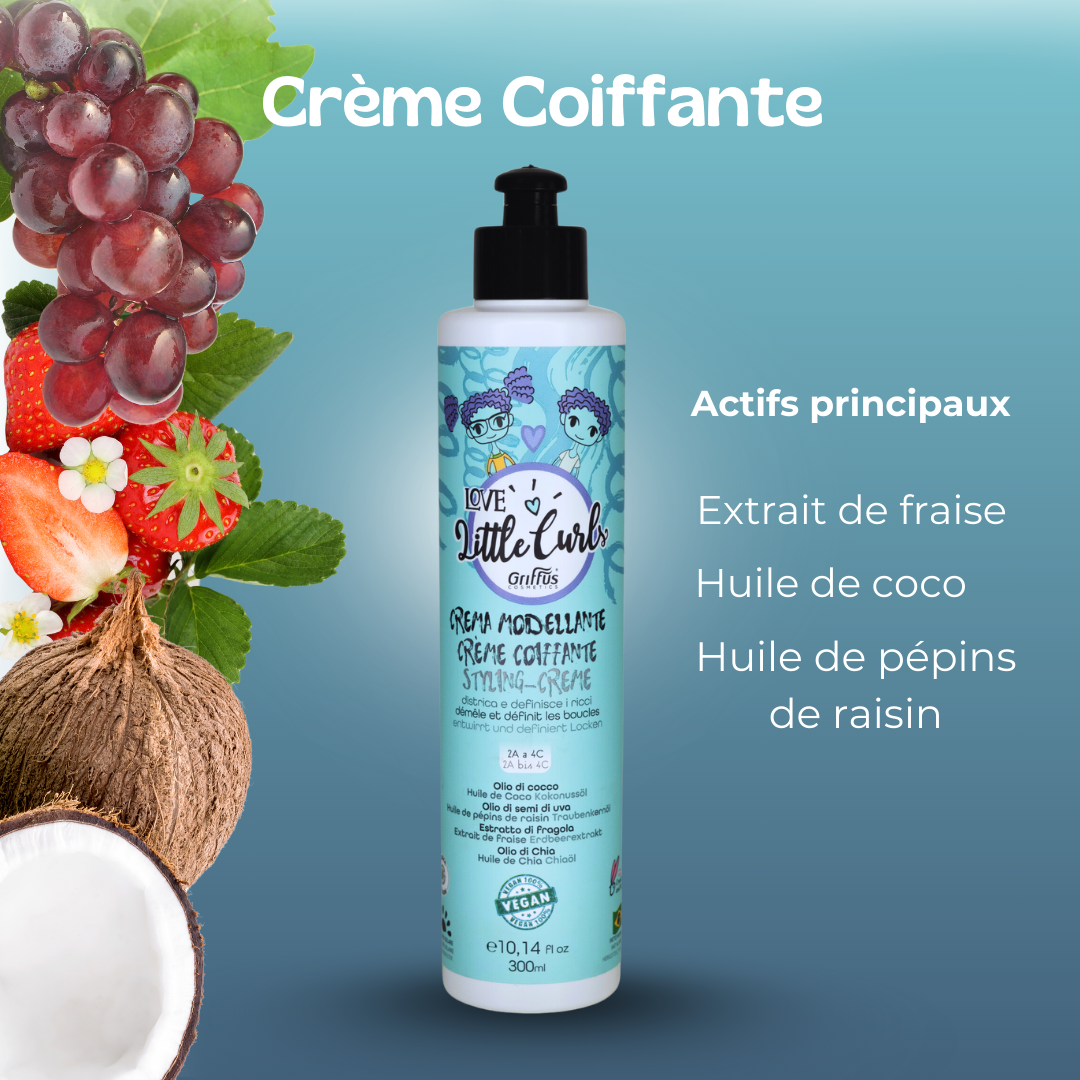 Kit Love Little Curls Griffus avec Shampooing 300ml + Après-shampooing 300ml + Crème Coiffante 300ml + Masque 250g + Spray Démêlant 240ml + Gelée Coiffante 240g
