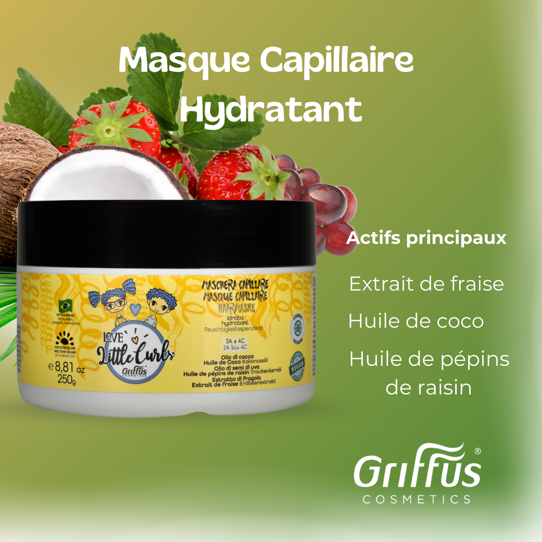 Kit Love Little Curls Griffus avec Shampooing 300ml + Après-shampooing 300ml + Crème Coiffante 1kg + Masque 250g + Spray Démêlant 240ml + Gelée Coiffante 240g