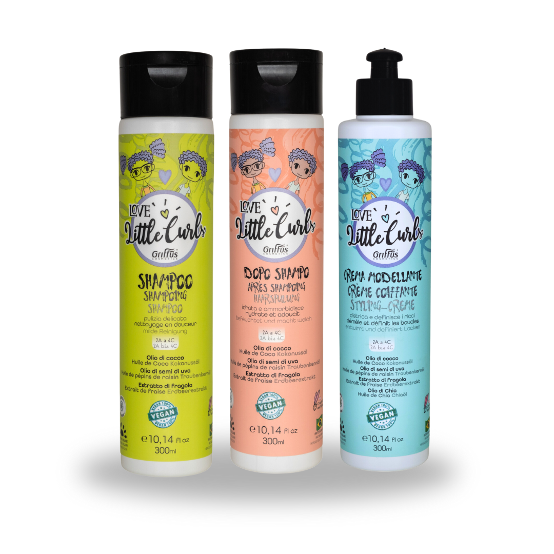 Kit Love Little Curls Griffus Avec Shampooing 300ml + Après-shampooing 300ml + Crème coiffante 300ml
