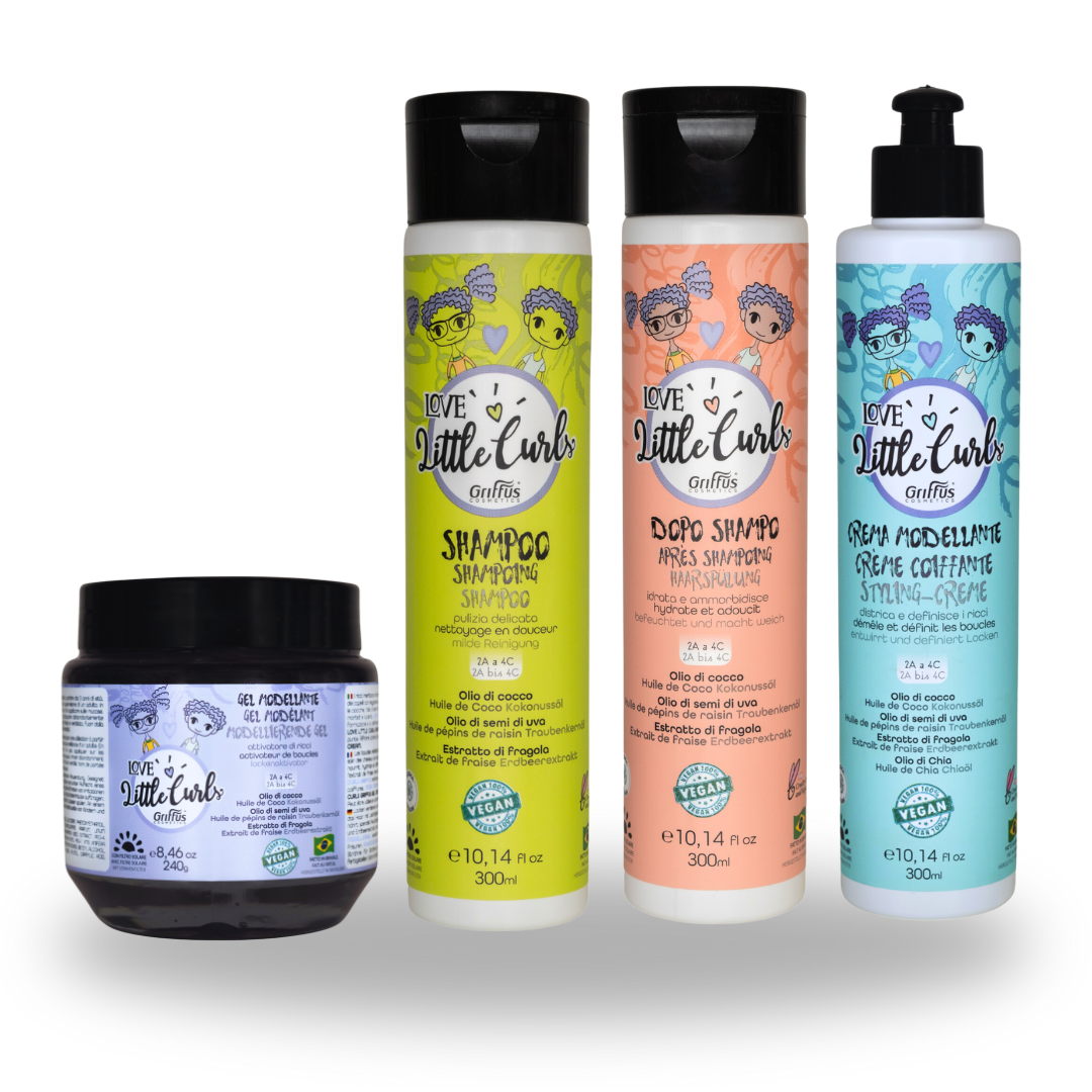 Kit Love Little Curls Griffus avec Shampooing 300ml + Après-shampooing 300ml + Crème Coiffante 300ml + Gelée Coiffante 240g
