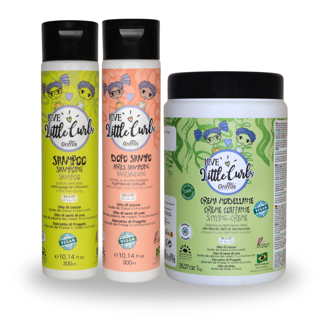 Kit Love Little Curls Griffus avec Shampooing 300ml + Après-shampooing 300ml + Crème coiffante 1kg