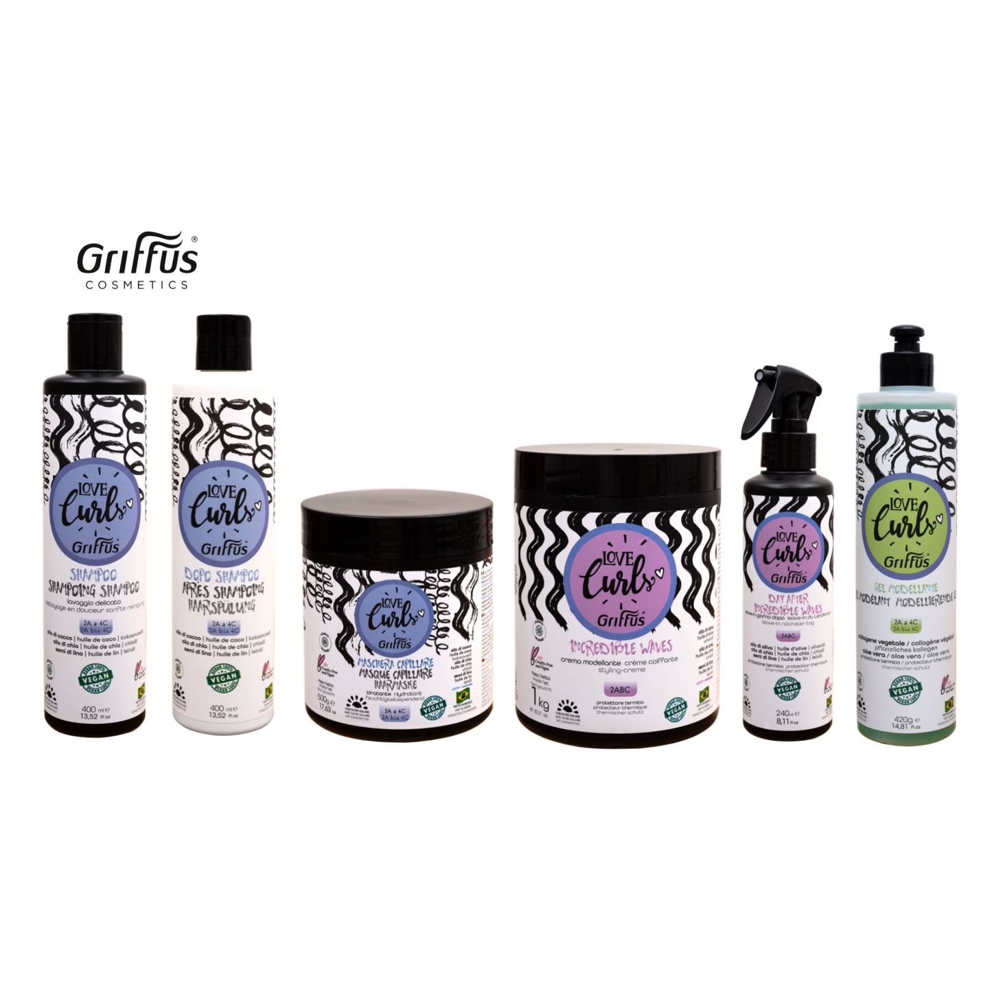 Griffus Love Curls Kit de routine complète 1 KG 2ABC