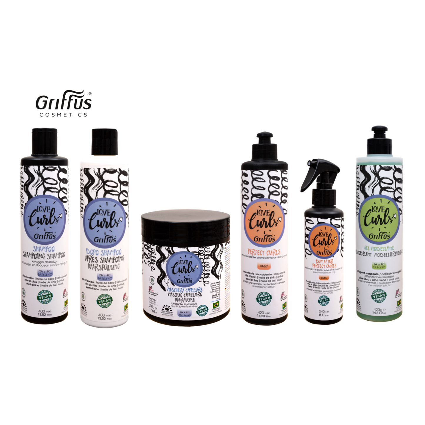 Griffus Love Curls Kit de routine complète 420 ML 3ABC
