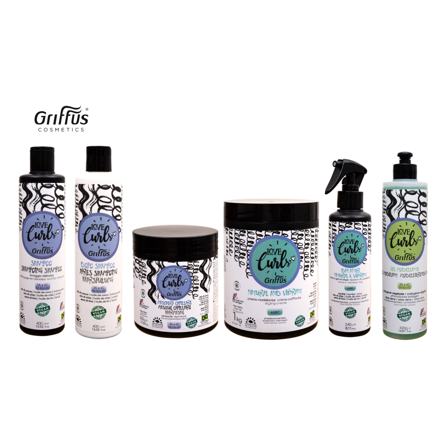 Griffus Love Curls Kit de routine complète 1 KG 4ABC